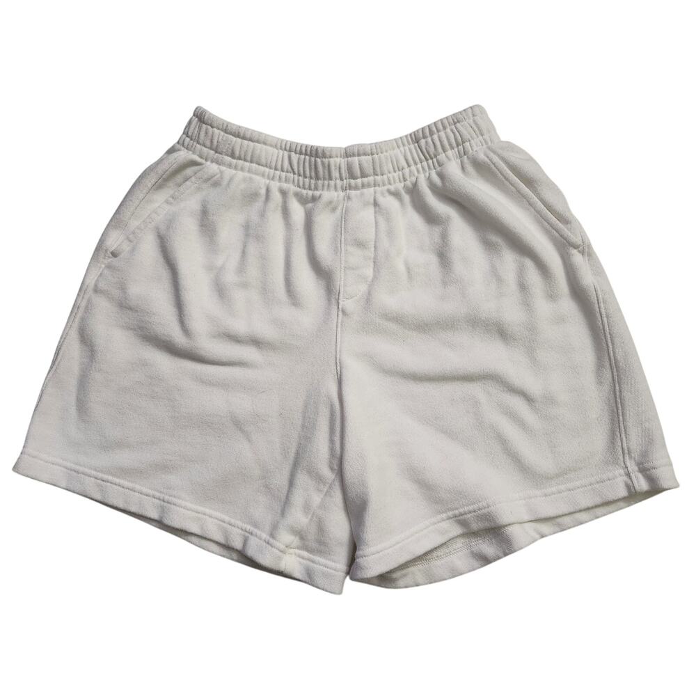 Aerie White Fleece Sweat Shorts Elastic Waist Womens XS